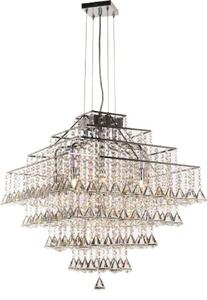 Impex CFH301171/10/CH Parma Square Ten Light Crystal Ceiling Pendant In Chrome