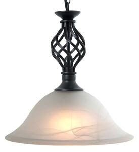 Black Classic Knot Twist Pendant Ceiling Light with Alabaster Glass