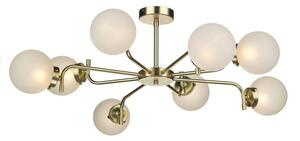 David Hunt Lighting JAZ0840 Jazz Eight Light Multi Arm Ceiling Light In Polished Brass With Frosted Glass
