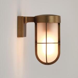 Astro 1368008 Cabin One Light Outdoor Wall Light In Antique Brass With Frosted Glass