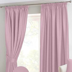 Pastel Pink Herringbone Chevron Blackout Thermal Curtains Pair Pencil Pleat, 65x90"