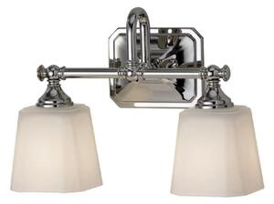 Elstead FE/CONCORD2 BATH Concord 2 Light Above Mirror Wall Light In Polished Chrome With Opal Etched Glass Shade