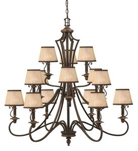 HK/PLYMOUTH15 Plymouth 15 Light Ceiling Chandelier Light In Olde Bronze