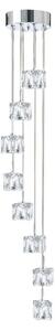Searchlight 6778-8-LED Ice Cube Eight Light LED Cluster Ceiling Light In Chrome With Clear Glass