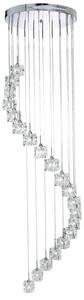 Searchlight 6720-20-LED Sculptured Ice 20 Light Ceiling Cluster Pendant Light In Chrome