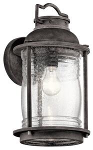 KL-ASHLANDBAY2-L Ashland Bay 1 Light Large Wall Lantern Light In Weathered Zinc - H: 404mm