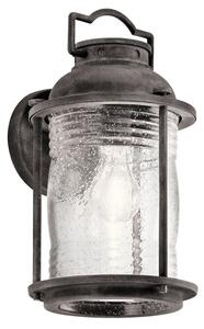 KL-ASHLANDBAY2-M Ashland Bay 1 Light Medium Wall Lantern Light In Weathered Zinc - H: 346mm
