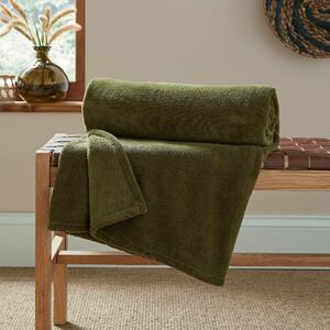 Soft Fleece 130cm x 170cm Throw Olive (Green)