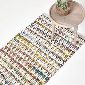 Handwoven Multi Coloured 100% Cotton Diamond Chindi Hall Runner, 66 x 200 cm