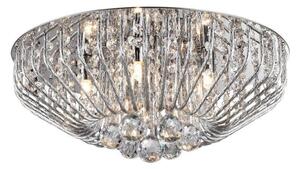 Impex Marco Five Light Flush Ceiling Light In Chrome