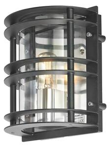 Norlys ST-FLU-E27-BLK-C Stockholm 1 Light Wall Light In Black With Clear Glass