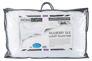 Homescapes Pure Mulberry Silk Blend Pillow Pair with 100% Cotton Case