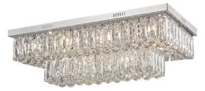 Impex CFH1708/12/CH Lilou Twelve Light Flush Convertible Ceiling Light In Chrome