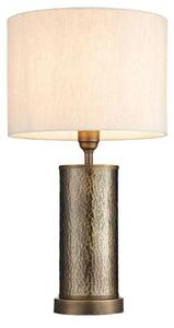 Endon 71591 Indara One Light Table Lamp In Aged Hammered Bonze Effect And Natural Linen Shade