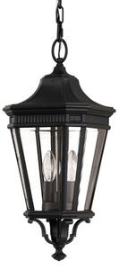 FE-COTSLN8-M BK Cotswold Lane 2 Light Medium Chain Lantern Ceiling Light In Black