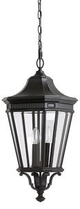 FE-COTSLN8-L BK Cotswold Lane 3 Light Large Chain Lantern Ceiling Light In Black