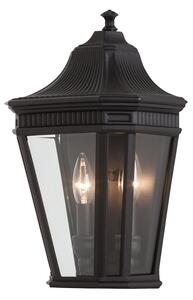 FE-COTSLN7 BK Cotswold Lane 2 Light Half Wall Lantern Light In Black