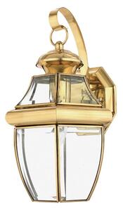 QZ-NEWBURY2-M-PB Newbury 1 Light Medium Wall Lantern Light In Polished Brass