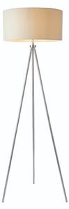 Endon 73145 Tri Ivory One Light Floor Lamp In Chrome Plate With Ivory Linen Mix Shade