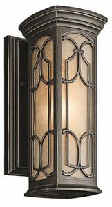 Elstead KL/FRANCEASI/S Franceasi 1 Light Small Wall Lantern Light In Olde Bronze - H: 368mm