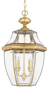 QZ-NEWBURY8-L Newbury 2 Light Large Chain Ceiling Lantern Light In Polished Brass