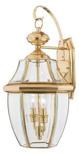 QZ-NEWBURY2-L-PB Newbury 2 Light Large Wall Lantern Light In Polished Brass