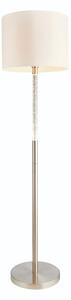 Endon 71620 Andromeda One Light Floor Lamp In Satin Chrome with Bubbles And White Cotton Mix Shade