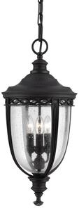 Elstead FE-EB8-L-BLK English Bridle 3 Light Large Chain Lantern Ceiling Light In Black