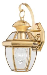 QZ-NEWBURY2-S-PB Newbury 1 Light Small Wall Lantern Light In Polished Brass