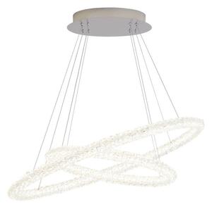 Searchlight 42610-2CC Circle Looped Ceiling Pendant Light In Chrome And Crystal Glass - Width: 830mm
