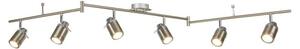 Searchlight 6606SS Samson Six Light Ceiling Bar Spotlight In Satin Silver