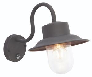 Endon 70331 Chesham One Light Outdoor PIR Wall Light In Textured Black Paint And Clear Glass