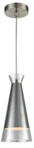 PH163 One Light Ceiling Pendant Light In Smoked Glass With Satin Nickel Interior