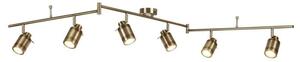Searchlight 6606AB Samson Six Light Ceiling Bar Spotlight In Antique Brass