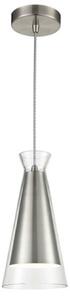 PH162 One Light Ceiling Pendant Light In Clear Glass With Satin Nickel Interior