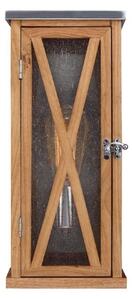 Elstead FE/LUMIERE/1 OAK Lumiere 1 Light Small Wall Lantern Light In Natural Oak - Flat Top