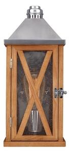 Elstead FE/LUMIERE/2 OAK Lumiere 1 Light Small Wall Lantern Light In Natural Oak - Peaked Top