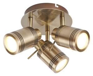 Searchlight 6603AB Samson Three Light Ceiling Spotlights In Antique Brass