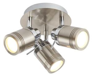 Searchlight 6603SS Samson Three Light Ceiling Spotlights In Satin Silver