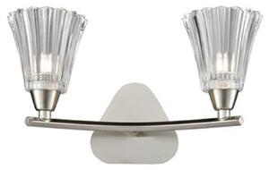 F2376-2 Two Light Wall Light In Satin Nickel With Clear Glass Shades