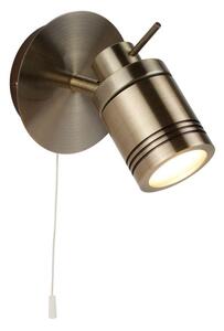 Searchlight 6601AB Samson One Light Wall Spotlight In Antique Brass