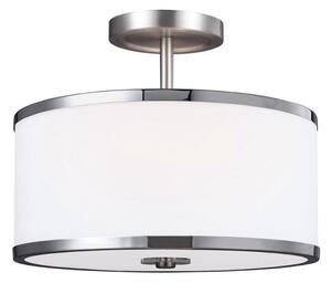 FE/PROSPECTPK/SF 2 Light Semi Flush Ceiling Light In Satin Nickel And Chrome