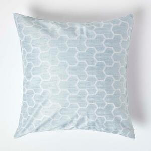 Homescapes Geometric Blue Jacquard Cushion Cover, 60 x 60 cm