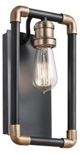 KL/IMHAN1 Imhan 1 Light Wall Light In Black And Natural Brass