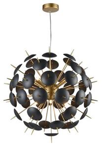F2386-12 Twelve Light Ceiling Pendant Light In Matt Black And Matt Gold