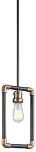 KL/IMHAN/MP Imhan 1 Light Mini Pendant Ceiling Light In Black And Natural Brass