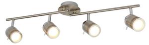 Searchlight 6604SS Samson Four Light Ceiling Bar Spotlight In Satin Silver