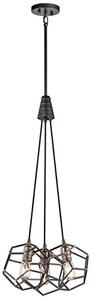 KL/ROCKLYN3 RS Rocklyn 3 Light Ceiling Chandelier Light In Raw Steel