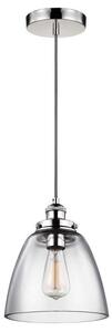 FE/BASKIN/P/B PN Baskin 1 Light Small Ceiling Pendant In Polished Nickel - Dia: 228mm