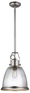 FE/HOBSON/P/L SN Hobson 1 Light Large Ceiling Pendant Light In Satin Nickel